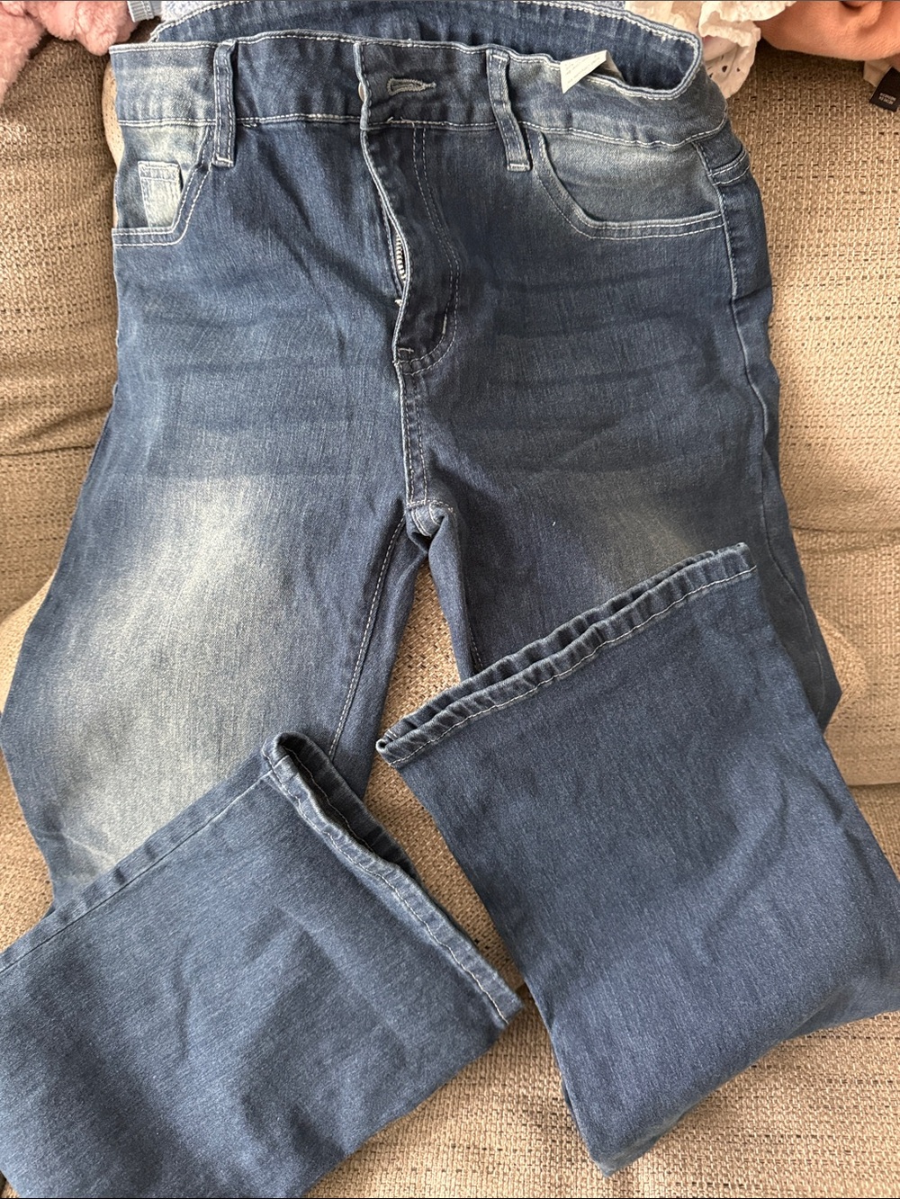 Classic Woman’s Blue Denim Jeans - Casual Straight Fit flare bottom. 30 =8/10